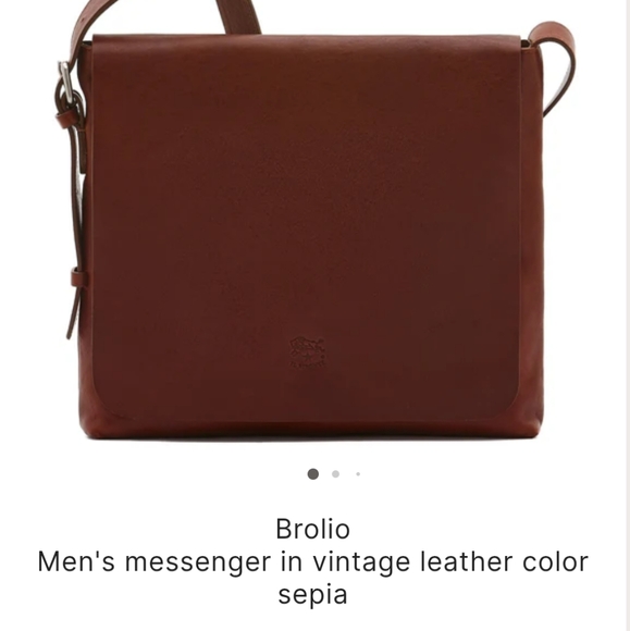 Il Bisonte Briolo Brown Leather Crossbody Bag In Sepia - Picture 1 of 9